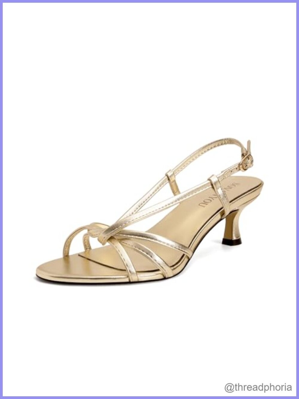 Strappy Kitten Heel Slingback Round Toe Heeled Sandals